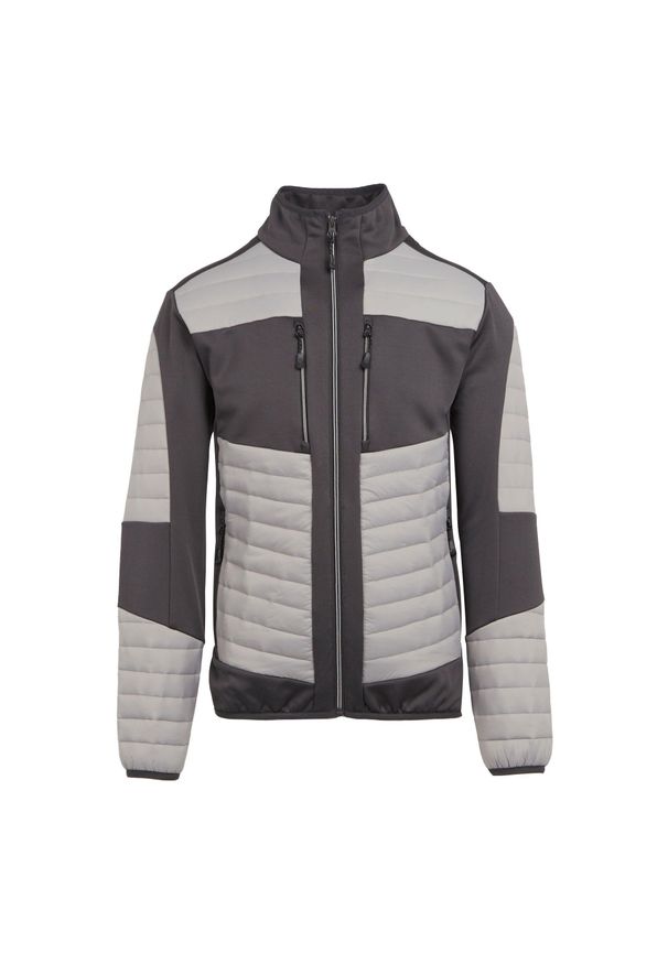 Regatta - Męska Hybrydowa Kurtka Termiczna EVolve. Kolor: szary, fioletowy, wielokolorowy. Materiał: puch. Sport: turystyka piesza