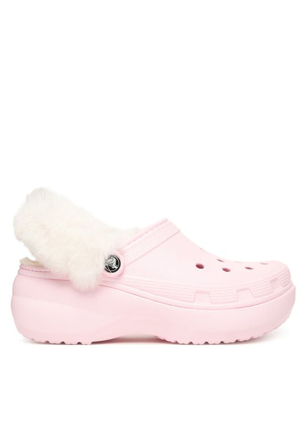 Crocs Klapki Classic Platform Fuzz Lined Clog 212854 Różowy. Kolor: różowy. Obcas: na platformie