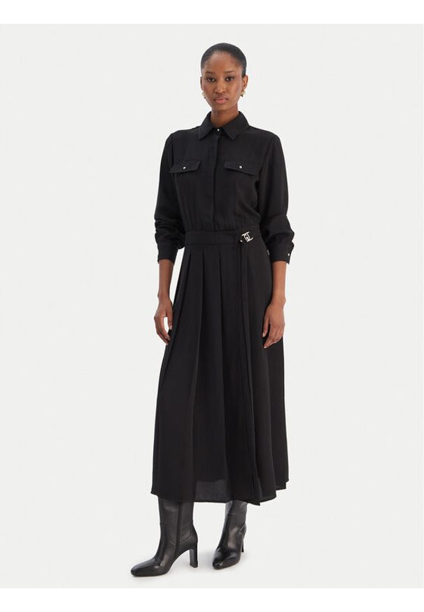 Liu Jo Sukienka koszulowa MF5145 T4241 Czarny Regular Fit. Kolor: czarny. Materiał: syntetyk. Typ sukienki: koszulowe