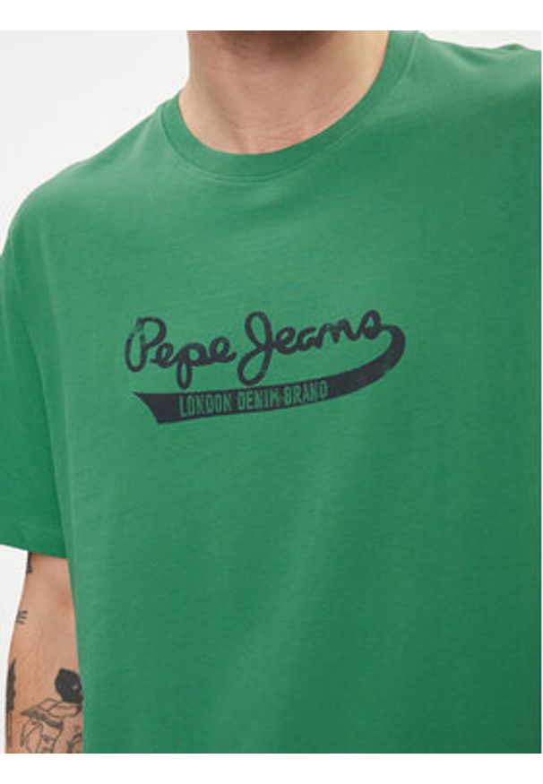 Pepe Jeans T-Shirt Claude PM509390 Zielony Regular Fit. Kolor: zielony. Materiał: bawełna