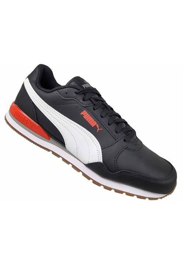 Buty Puma St Runner V3 L, Dla obu płci. Zapięcie: sznurówki. Kolor: czarny. Materiał: guma, skóra, tkanina, materiał, syntetyk. Szerokość cholewki: normalna. Sport: turystyka piesza