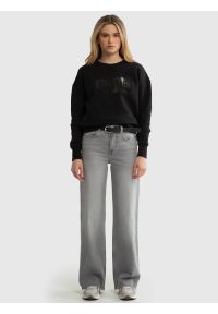 Big-Star - Bluza damska z aplikacją czarna Oneidea 906. Kolor: czarny. Materiał: dzianina, bawełna, jeans. Wzór: aplikacja. Styl: klasyczny #7