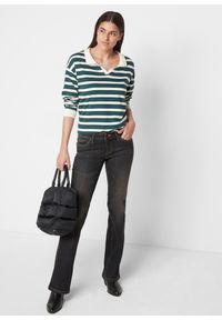 bonprix - Wygodne dżinsy ze stretchem o kroju bootcut, mid waist. Kolor: czarny #2