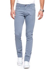 Wrangler - WRANGLER SPODNIE MĘSKIE LARSTON FLINTSTONE BLUE W18SHD13F. Materiał: materiał #5