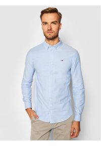 Tommy Jeans Koszula Stretch Oxford DM0DM09594 Błękitny Slim Fit. Kolor: niebieski. Materiał: bawełna #1