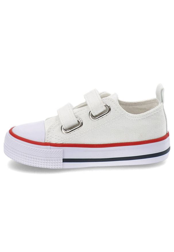Big-Star - Białe Trampki Big Star Na Rzep Buty Dziecięce. Okazja: na uczelnię. Zapięcie: rzepy. Kolor: biały. Materiał: materiał. Szerokość cholewki: normalna. Styl: młodzieżowy