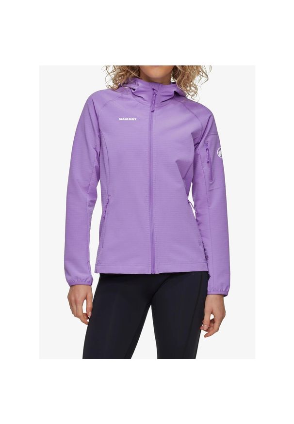 Bluza z kapturem damska Mammut Madris Light ML Hooded Jacket. Typ kołnierza: kaptur. Kolor: fioletowy
