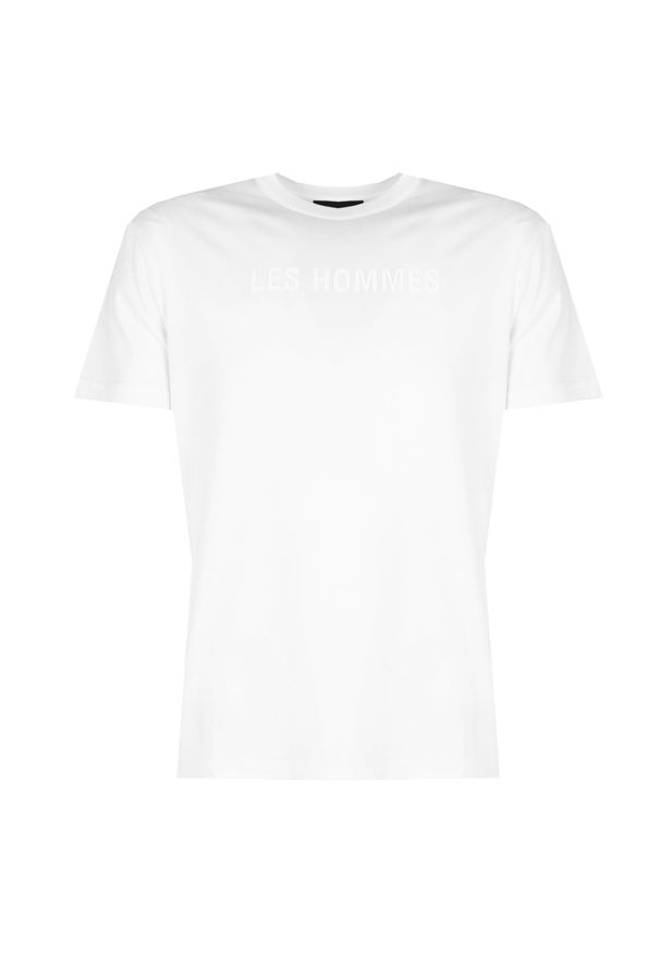 Les Hommes T-Shirt "LH Logo" | LBT1026700F | Mężczyzna | Biały. Kolor: biały. Materiał: elastan, bawełna. Wzór: nadruk. Styl: elegancki, klasyczny
