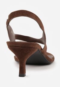 Renee - Brązowe Sandały VICES Japonki na Obcasie Kaczuszka Nesadella. Kolor: brązowy. Obcas: na obcasie. Styl: wakacyjny. Wysokość obcasa: średni #7