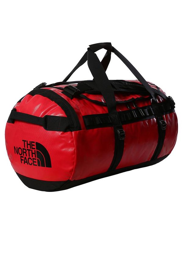 Torba The North Face Base Camp Duffel M 0A52SA54A1 - czerwona. Kolor: czerwony. Materiał: nylon. Wzór: paski