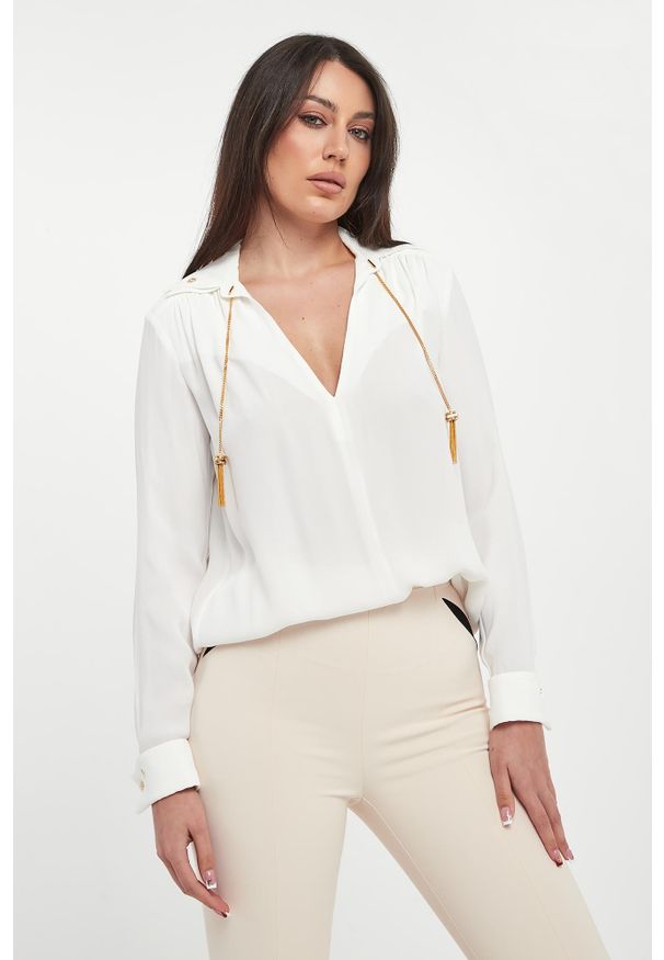 Elisabetta Franchi - Koszula damska z łańcuszkami ELISABETTA FRANCHI
