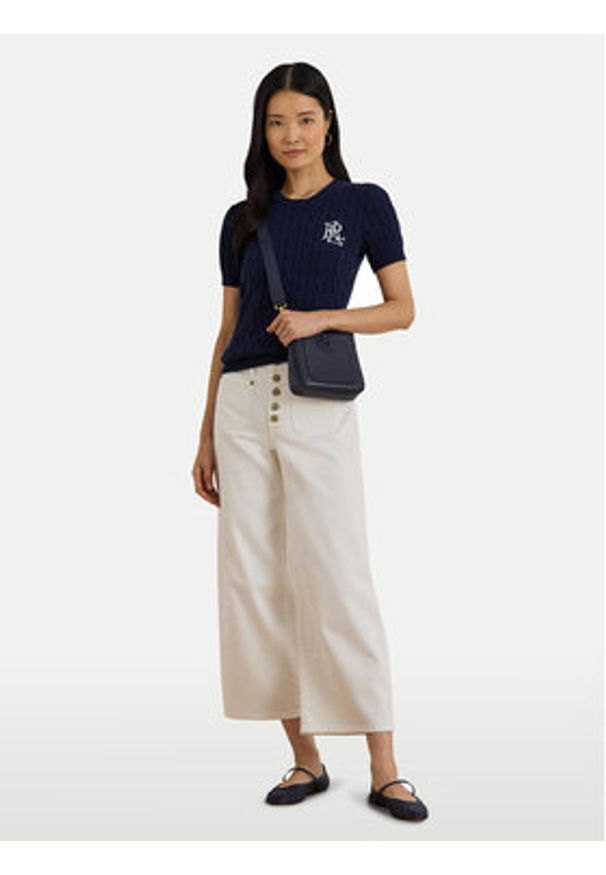 Lauren Ralph Lauren - LAUREN RALPH LAUREN Sweter 200P07025001 Granatowy Relaxed Fit. Kolor: niebieski. Materiał: bawełna