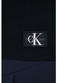 Calvin Klein Jeans kardigan damski kolor czarny lekki. Kolor: czarny. Materiał: dzianina, materiał. Wzór: gładki #5