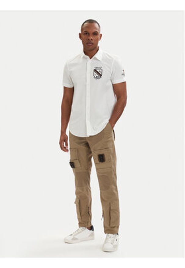 Aeronautica Militare Koszula 261CA1326UCT03288 Biały Regular Fit. Kolor: biały. Materiał: bawełna