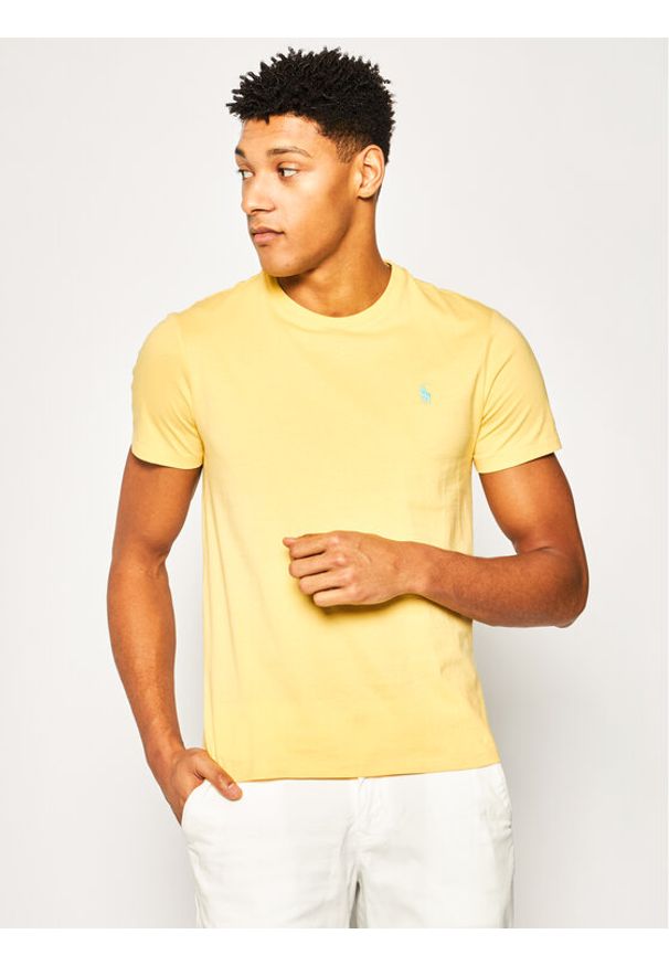 Polo Ralph Lauren T-Shirt 710671438 Żółty Custom Slim Fit. Typ kołnierza: polo. Kolor: żółty. Materiał: bawełna