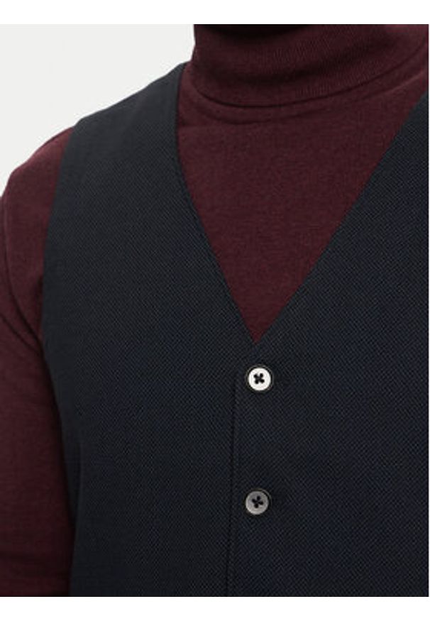 Tom Tailor Kamizelka garniturowa 1044114 Granatowy Slim Fit. Kolor: niebieski. Materiał: wiskoza, syntetyk