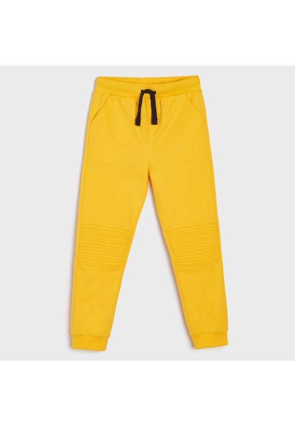 Sinsay - Spodnie dresowe - Żółty. Kolor: żółty