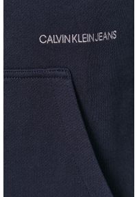 Calvin Klein Jeans - Bluza bawełniana. Okazja: na co dzień. Typ kołnierza: kaptur. Kolor: niebieski. Materiał: bawełna. Styl: casual #4