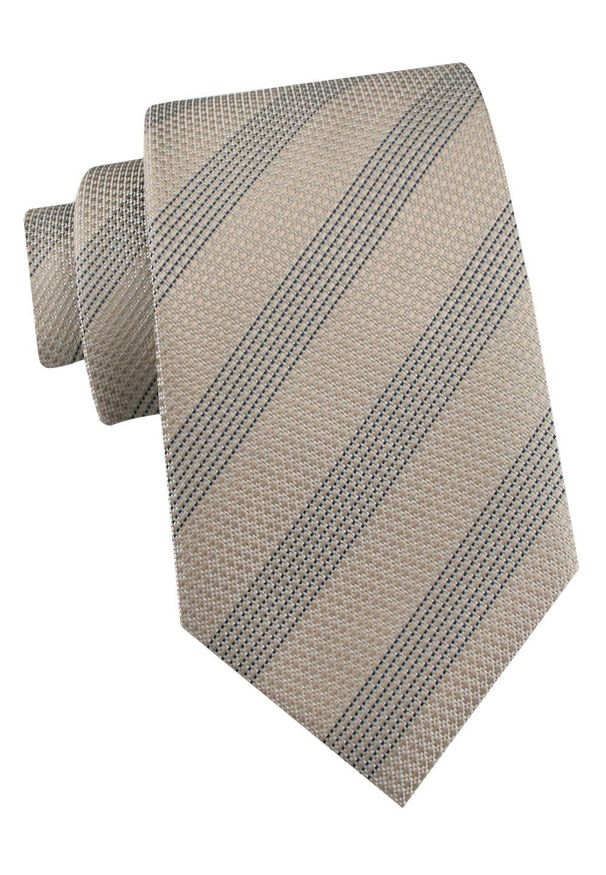 Krawat Męski - Angelo di Monti - Beżowy w Paski (Prążki). Kolor: brązowy, beżowy, wielokolorowy. Materiał: tkanina. Wzór: prążki, paski. Styl: elegancki, wizytowy