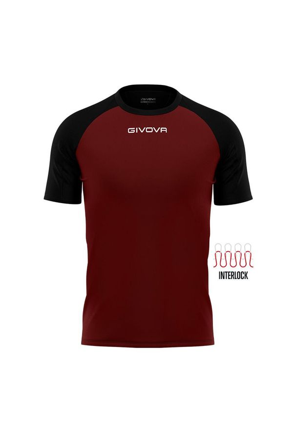 Koszulka piłkarska dla dorosłych Givova Capo MC. Kolor: czerwony, wielokolorowy, brązowy, czarny. Sport: piłka nożna