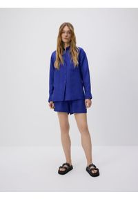 Reserved - Koszula z lnem - niebieski. Kolor: niebieski. Materiał: len