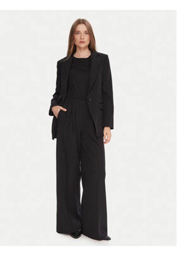 BOSS Spodnie palazzo C_Tiwi2 50545580 Czarny Wide Leg. Kolor: czarny. Materiał: syntetyk