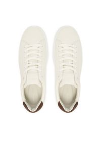 TOMMY HILFIGER - Tommy Hilfiger Sneakersy Premium Dress Cupsole Lth FM0FM05572 Écru. Materiał: skóra #3