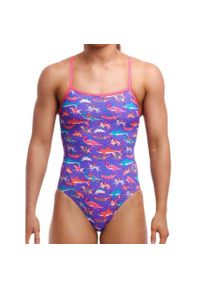 Strój do pływania FUNKITA Doggie Paddle - Single Strap. Kolor: niebieski