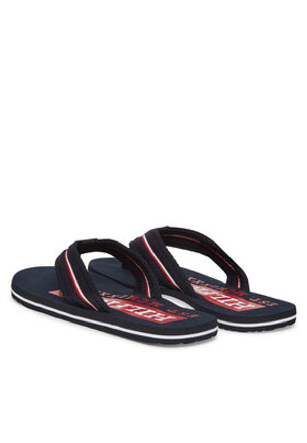 TOMMY HILFIGER - Tommy Hilfiger Japonki Corporate Hilfiger Beach FM0FM05436 Granatowy. Kolor: niebieski. Materiał: materiał