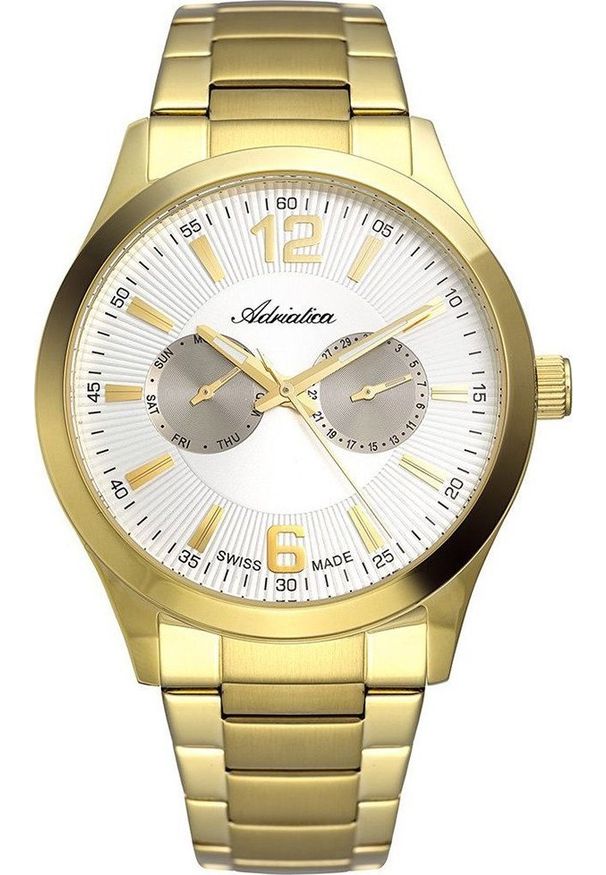 Zegarek Adriatica Zegarek Męski Adriatica na bransolecie A8257.1153QF - Multifunction Swiss Made