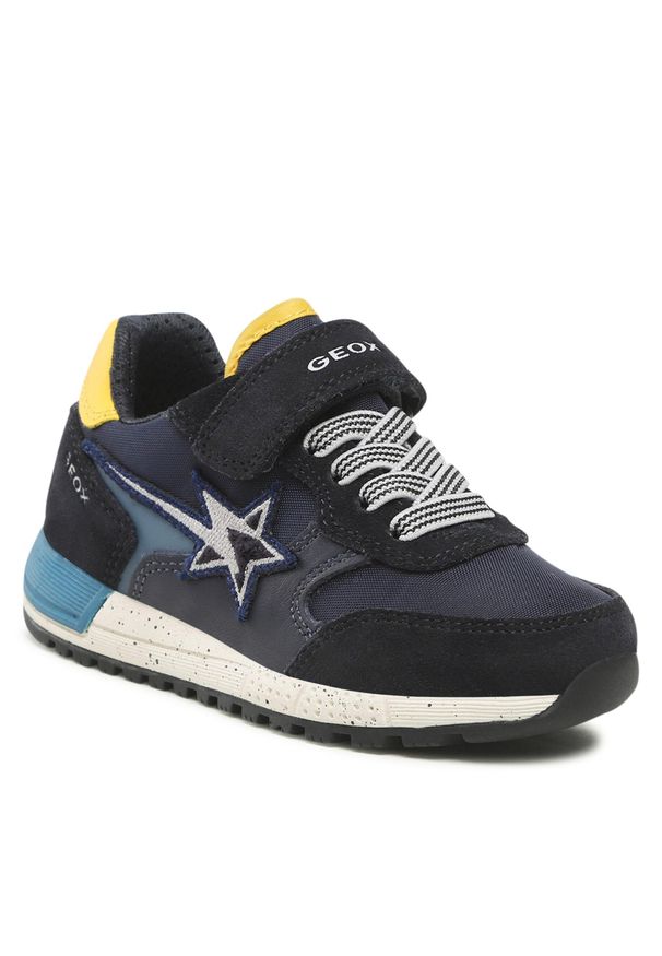 Sneakersy Geox J Alben B. B J269EB 0FU22 C4147 S Dk Navy/Avio. Kolor: niebieski. Materiał: skóra, zamsz