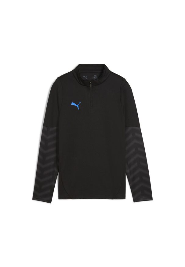 Puma - Młodzieżowa bluza piłkarska individualCUP z zamkiem 1/4 PUMA. Kolor: niebieski, czarny, biały, wielokolorowy. Sport: piłka nożna