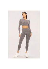 GYM GLAMOUR - Legginsy fitness damskie Gym Glamour sprane. Kolor: brązowy. Sport: fitness
