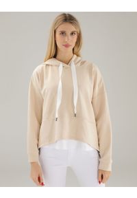 Unisono - BEŻOWA BLUZA Z BAWEŁNY 231-R7111 BEIGE. Kolor: beżowy. Materiał: bawełna #1