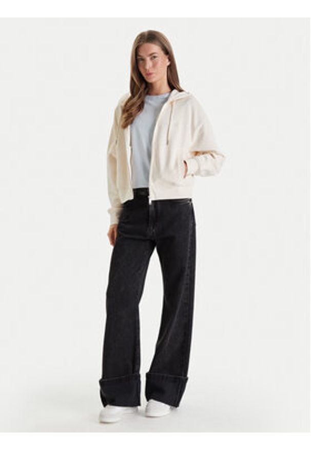 Calvin Klein Jeans Bluza Monogram LV047F208G Beżowy Relaxed Fit. Kolor: beżowy. Materiał: bawełna