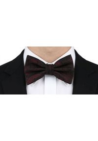 Mucha Męska z Poszetką - Chattier - Bordo i Czerń, Wzór Orientalny. Kolor: czerwony. Styl: elegancki, sportowy #4