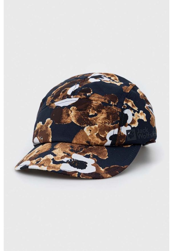 Jack Wolfskin czapka z daszkiem 10 kolor granatowy wzorzysta. Kolor: niebieski. Materiał: materiał