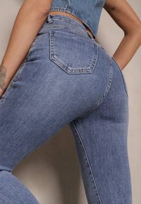 Renee - Niebieskie Jeansy o Kroju Flare High Waist Linsora. Okazja: na co dzień. Stan: podwyższony. Kolor: niebieski. Styl: elegancki, casual #5