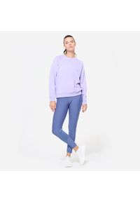 DOMYOS - Bluza damska Domyos Gym & Pilates. Kolor: fioletowy. Materiał: materiał. Długość rękawa: raglanowy rękaw. Sport: joga i pilates