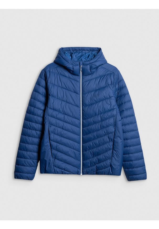 4f - 4F Kurtka z wypełnieniem syntetycznym męska - granatowa M. Okazja: na co dzień. Kolor: niebieski. Materiał: syntetyk. Styl: klasyczny, casual