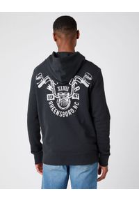 Wrangler - WRANGLER BIKER HOODIE MĘSKA BLUZA Z KAPTUREM FADED BLACK W6F4HAXV6 112141477. Typ kołnierza: kaptur #3