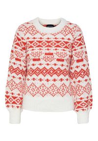 Pieces Sweter 17142261 Czerwony Regular Fit. Kolor: czerwony. Materiał: syntetyk #4