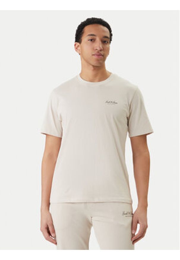 Jack & Jones T-Shirt Earchive 12297641 Beżowy Regular Fit. Kolor: beżowy. Materiał: bawełna