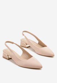 Born2be - Różowe Sandały z Odkrytą Piętą i Metaliczną Wstawką Lormio. Okazja: na co dzień. Zapięcie: sprzączka. Kolor: różowy. Styl: casual, elegancki #4