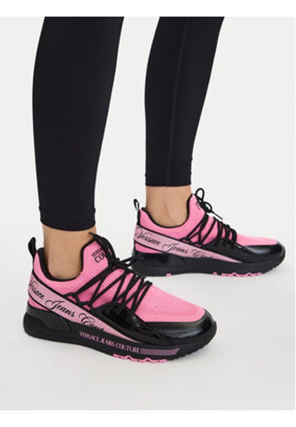 Versace Jeans Couture Sneakersy 80VA3SA8 Różowy. Kolor: różowy. Materiał: materiał