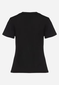 Born2be - Czarny Bawełniany T-shirt z Nadrukiem w Kształcie Serc Gennea. Okazja: na spacer, na co dzień. Kolor: czarny. Materiał: bawełna. Wzór: nadruk. Styl: casual, klasyczny #3