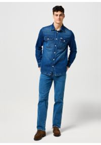 Wrangler - MESKA KOSZULA JEANSOWA WRANGLER OVERSHIRT SLATEBOUND 112373187. Materiał: jeans #6