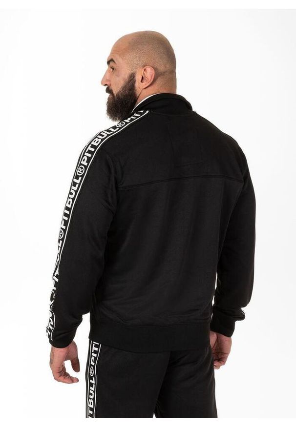 PITBULL - Bluza męska Pitbull rozpinana Oldschool Tape Logo. Typ kołnierza: kaptur. Kolor: czarny
