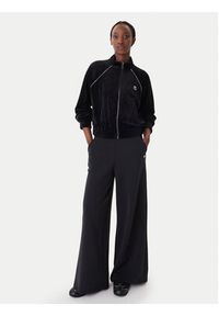 Karl Lagerfeld - KARL LAGERFELD Bluza B1W20029 Czarny Regular Fit. Typ kołnierza: dekolt w karo. Kolor: czarny. Materiał: syntetyk #2