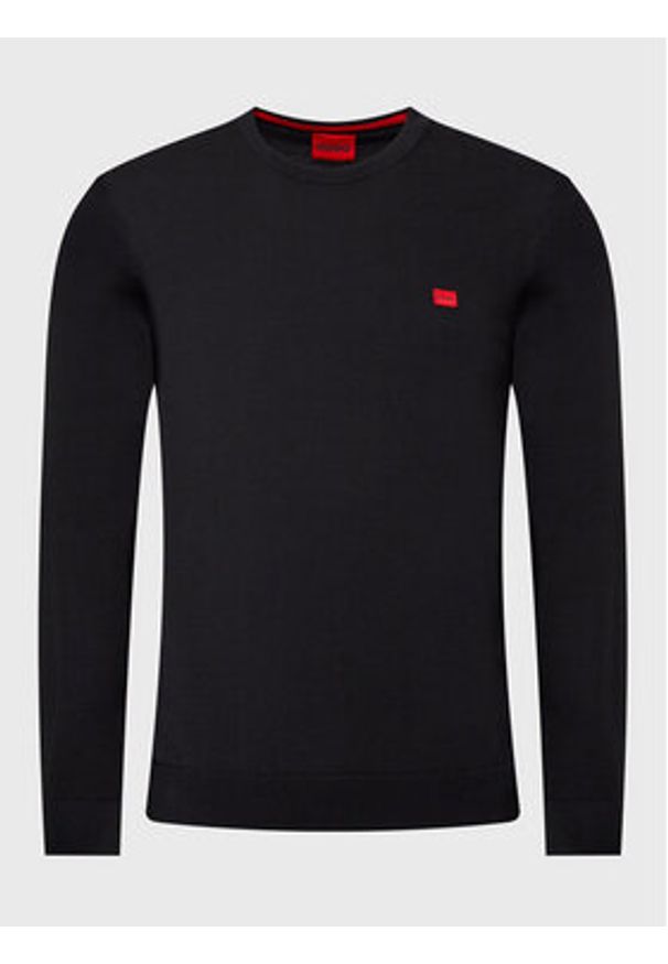 Hugo Sweter San Cassius-C1 50475083 Czarny Regular Fit. Kolor: czarny. Materiał: bawełna